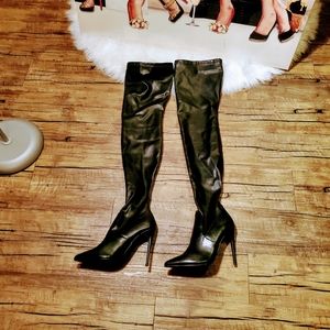 Black Stretch Thigh Boots